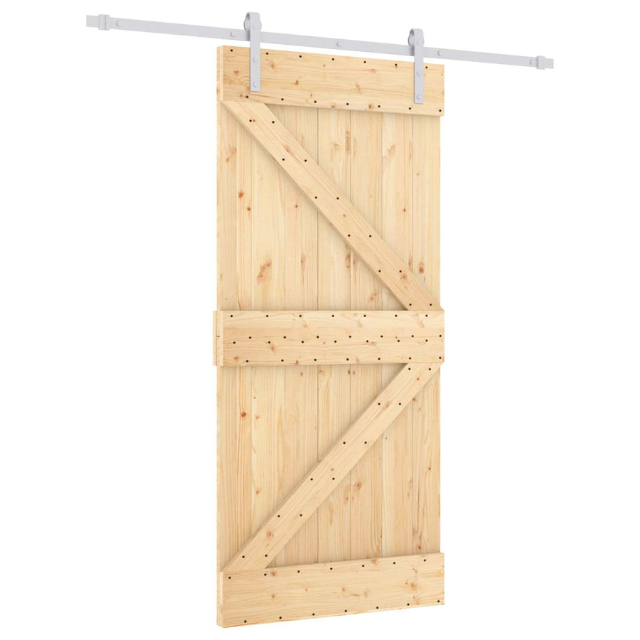 Schuifdeur Natuurlijk en Wit 95 x 210 cm Massief Grenenhout
