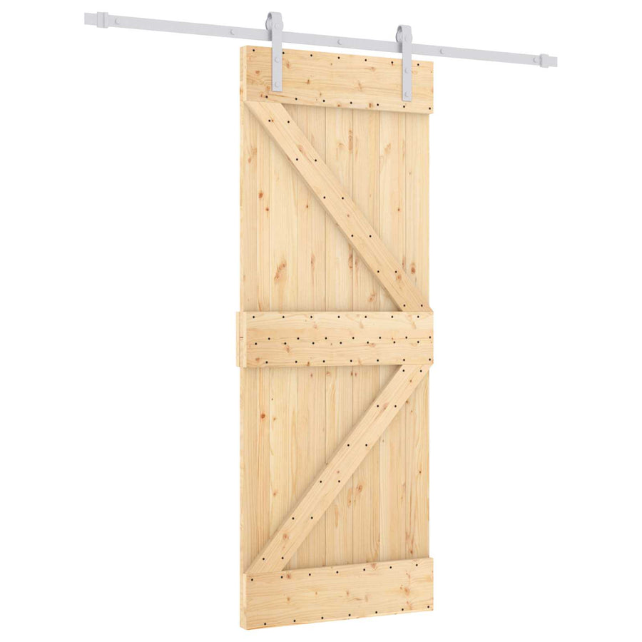 Schuifdeur Natuurlijk en Wit 80 x 210 cm Massief grenenhout