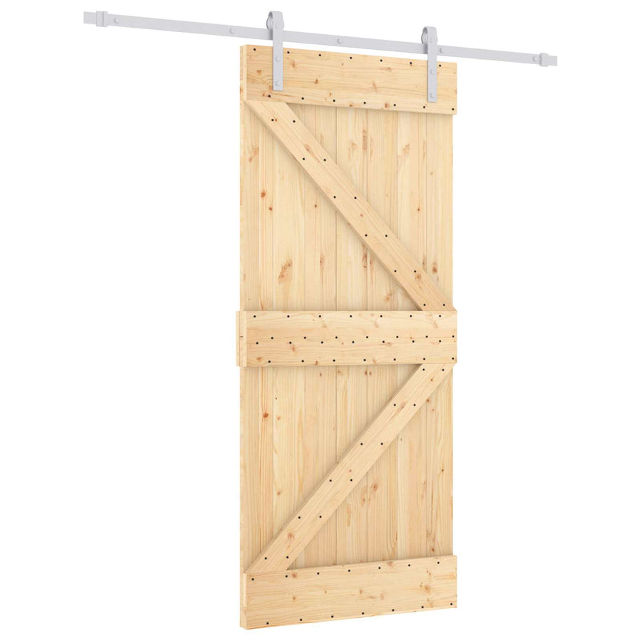 Schuifdeur Natuurlijk en Wit 90 x 210 cm Massief grenenhout