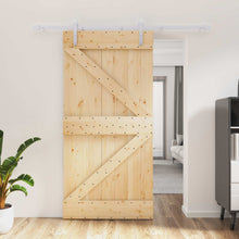 Schuifdeur Natuurlijk en Wit 100 x 210 cm Massief grenenhout