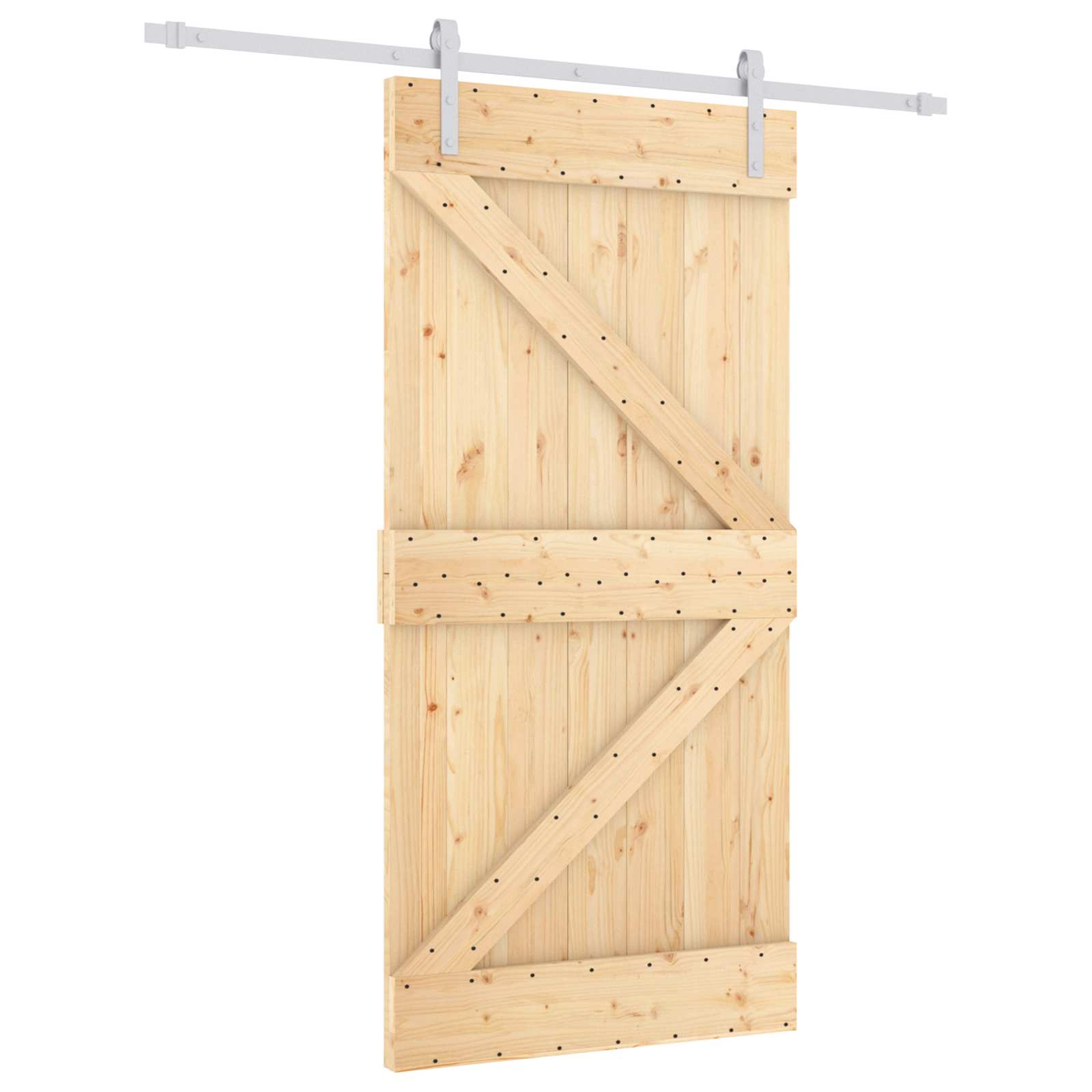 Schuifdeur Natuurlijk en Wit 100 x 210 cm Massief grenenhout