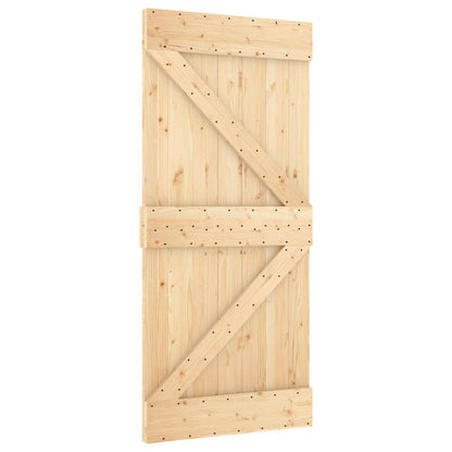 Schuifdeur Natuurlijk en Wit 100 x 210 cm Massief grenenhout