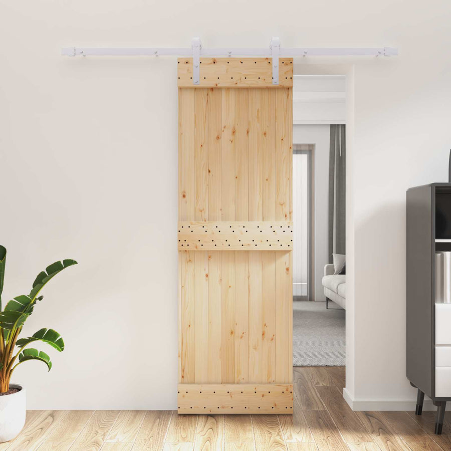 Schuifdeur Natuurlijk en Wit 70 x 210 cm Massief Grenenhout