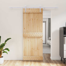Schuifdeur Natuurlijk en Wit 80 x 210 cm Massief Grenenhout