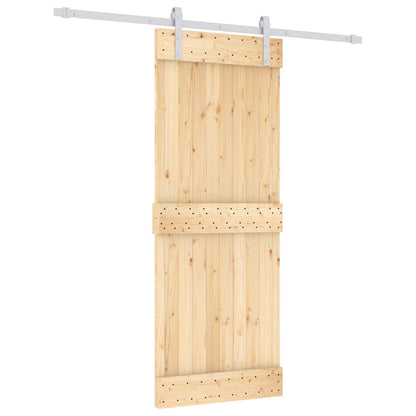 Schuifdeur Natuurlijk en Wit 80 x 210 cm Massief Grenenhout