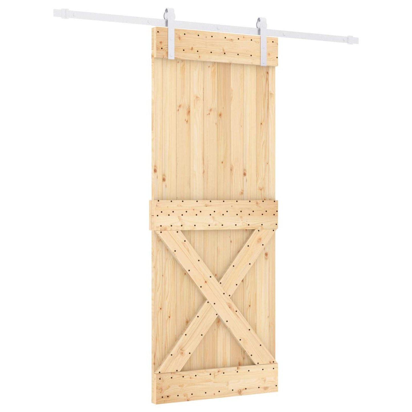 Schuifdeur Natuurlijk en Wit 80 x 210 cm Massief Grenenhout