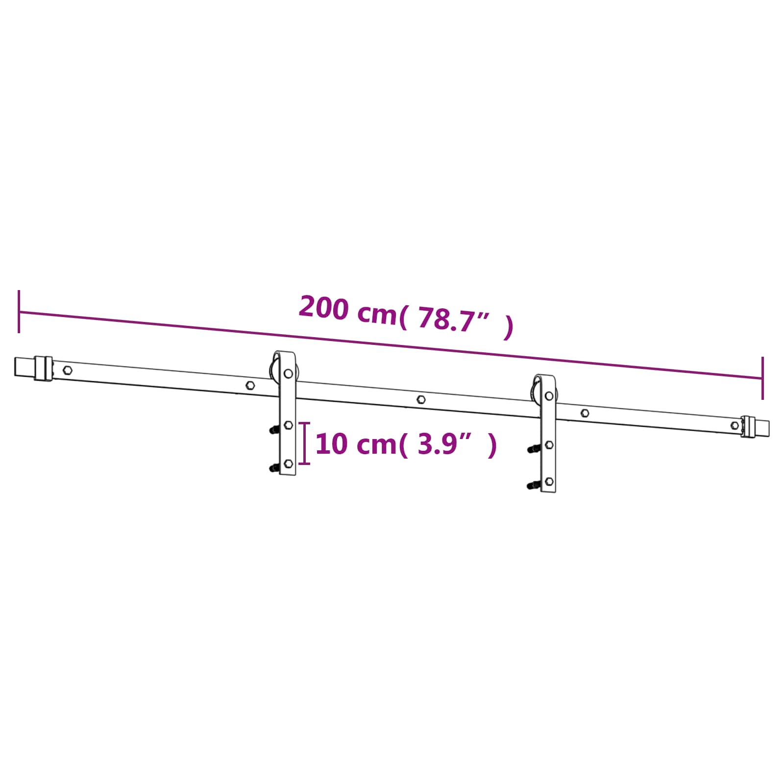 Schuifdeur Natuurlijk en Wit 80 x 210 cm Massief Grenenhout