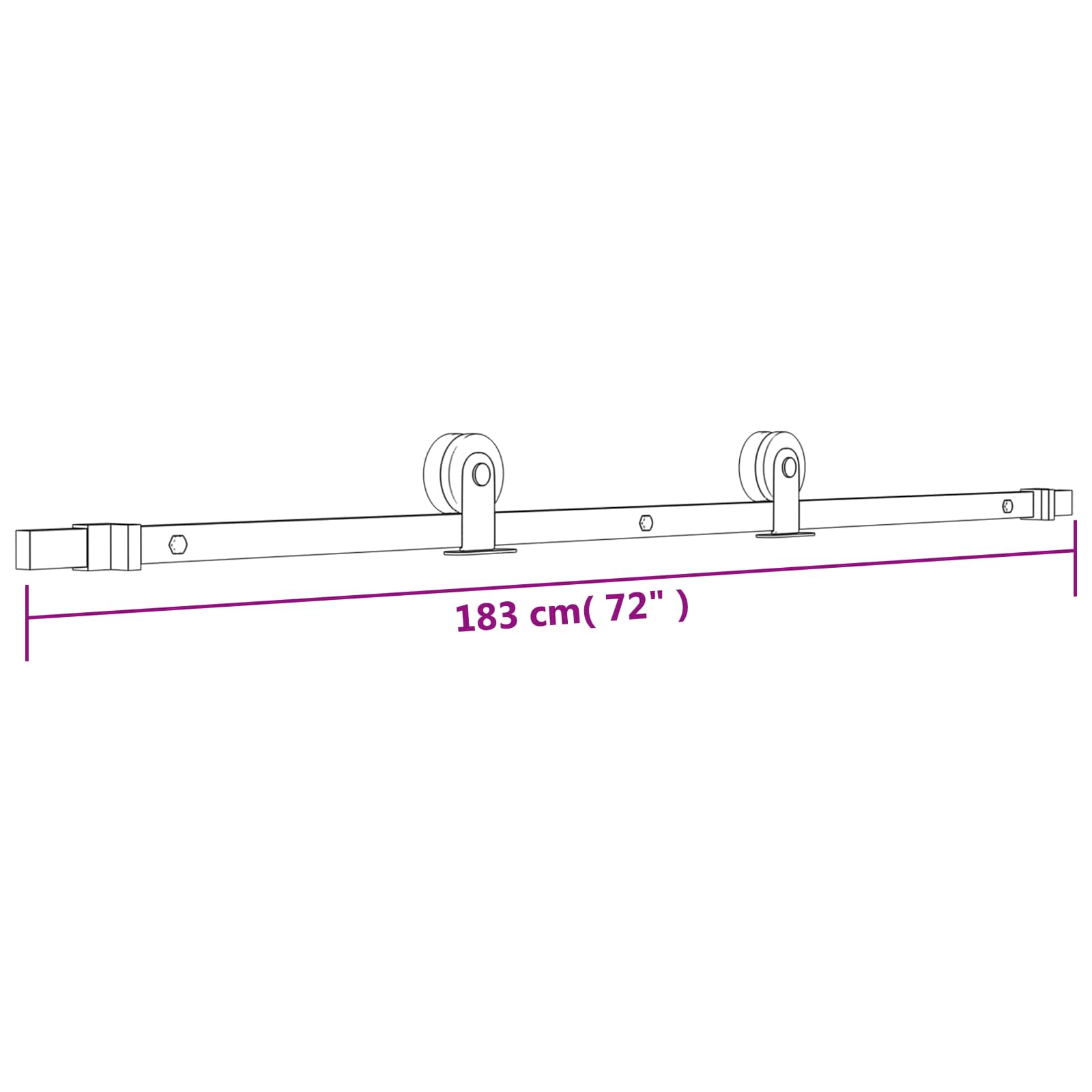 Schuifdeur Naturel en Zwart 85 x 210 cm Massief Grenenhout