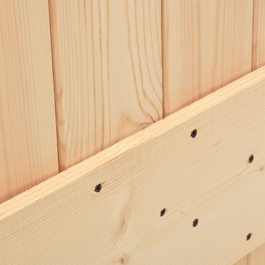 Schuifdeur Naturel en Zwart 70 x 210 cm Massief Grenenhout