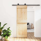 Schuifdeur massief grenenhout 70x210 cm naturel zwart
