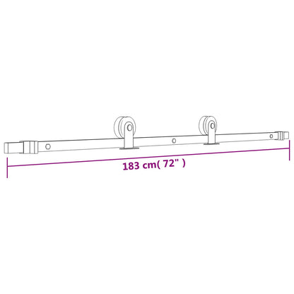 Schuifdeur Naturel en Zwart 70 x 210 cm Massief Grenenhout