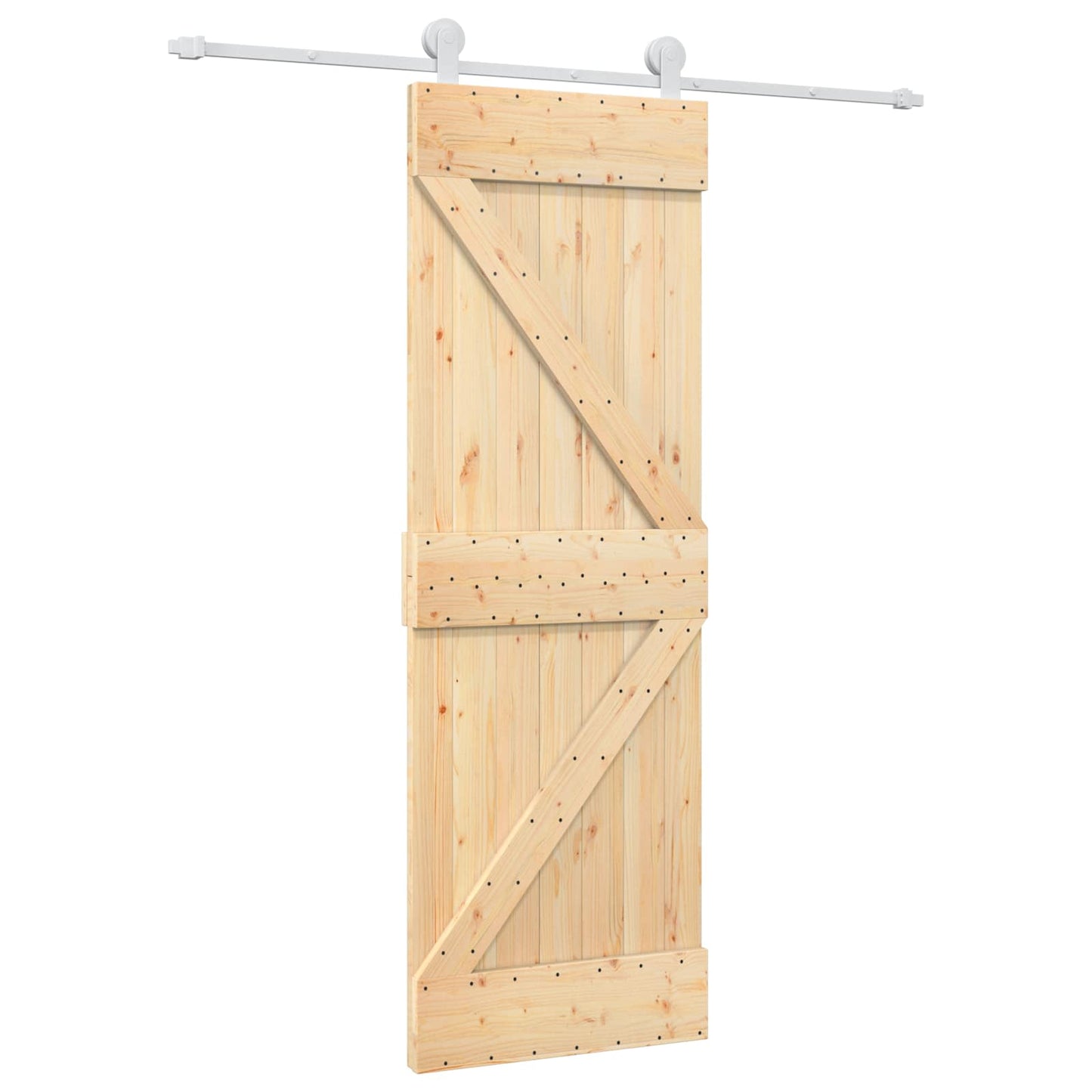 Schuifdeur Natuurlijk en Wit 70 x 210 cm Massief Grenenhout