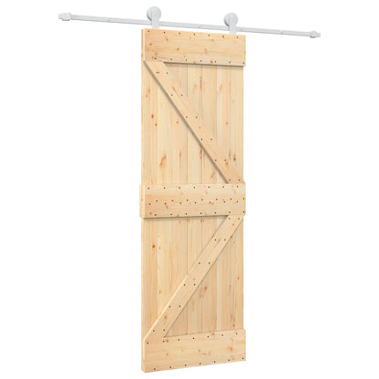 Schuifdeur Natuurlijk en Wit 70 x 210 cm Massief Grenenhout