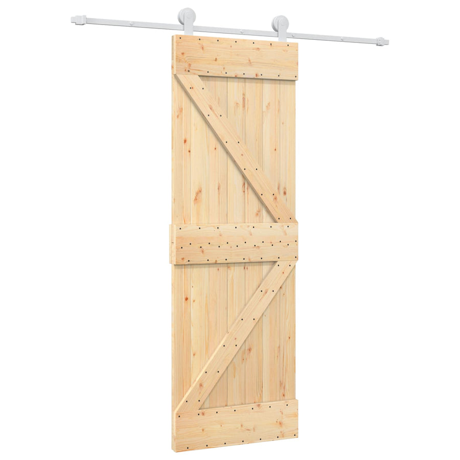 Schuifdeur Natuurlijk en Wit 70 x 210 cm Massief Grenenhout