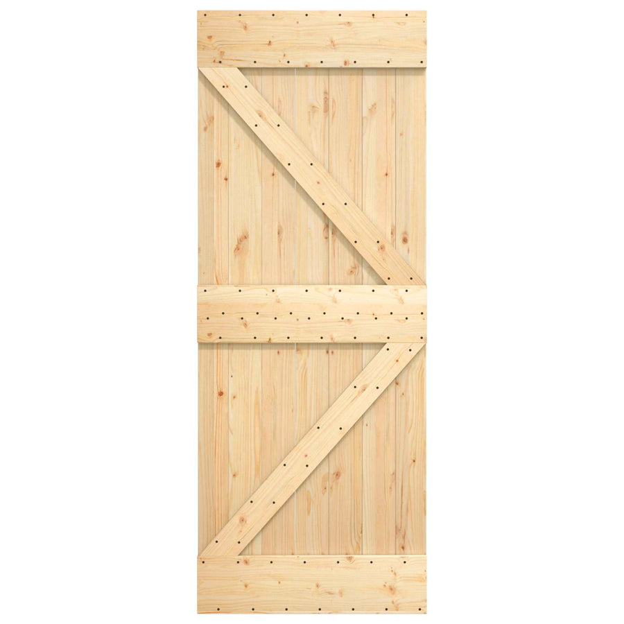 Schuifdeur Natuurlijk en Wit 70 x 210 cm Massief Grenenhout