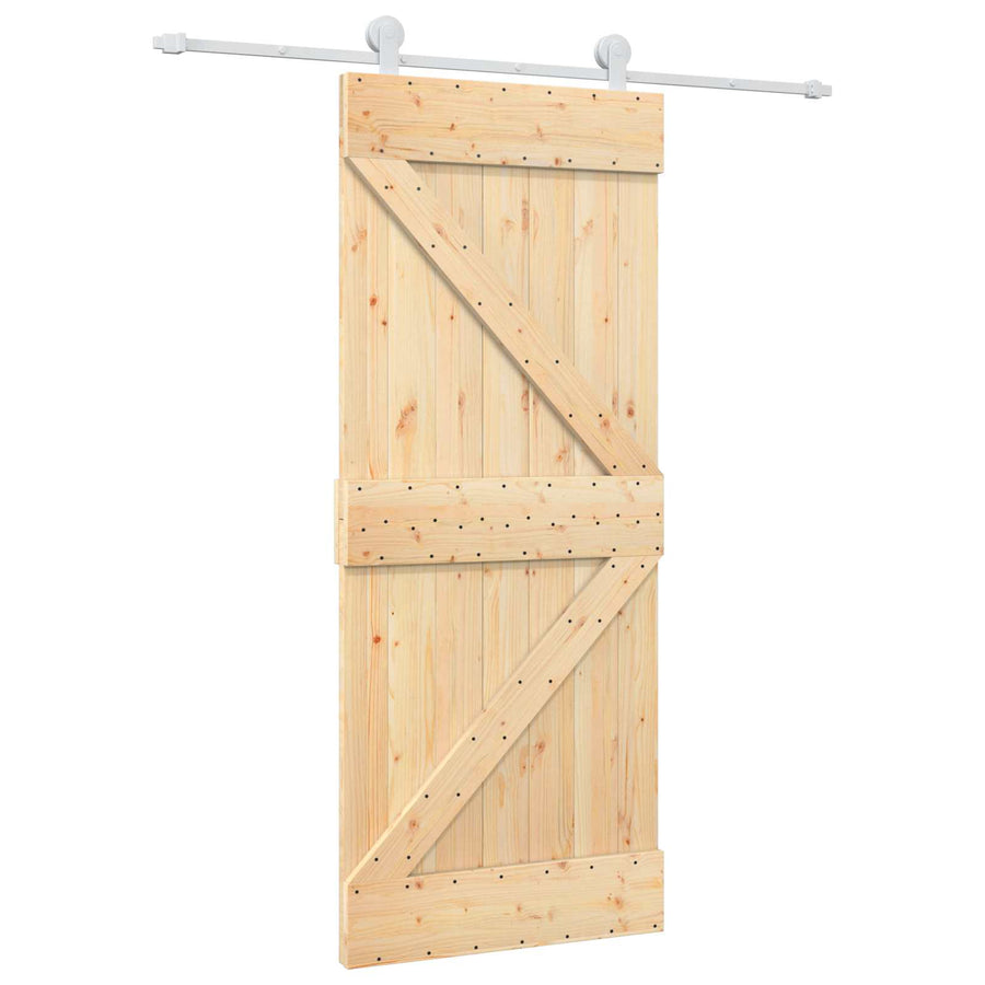 Schuifdeur Natuurlijk en Wit 85 x 210 cm Massief Grenenhout