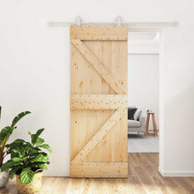 Schuifdeur Natuurlijk en Wit 80 x 210 cm Massief grenenhout