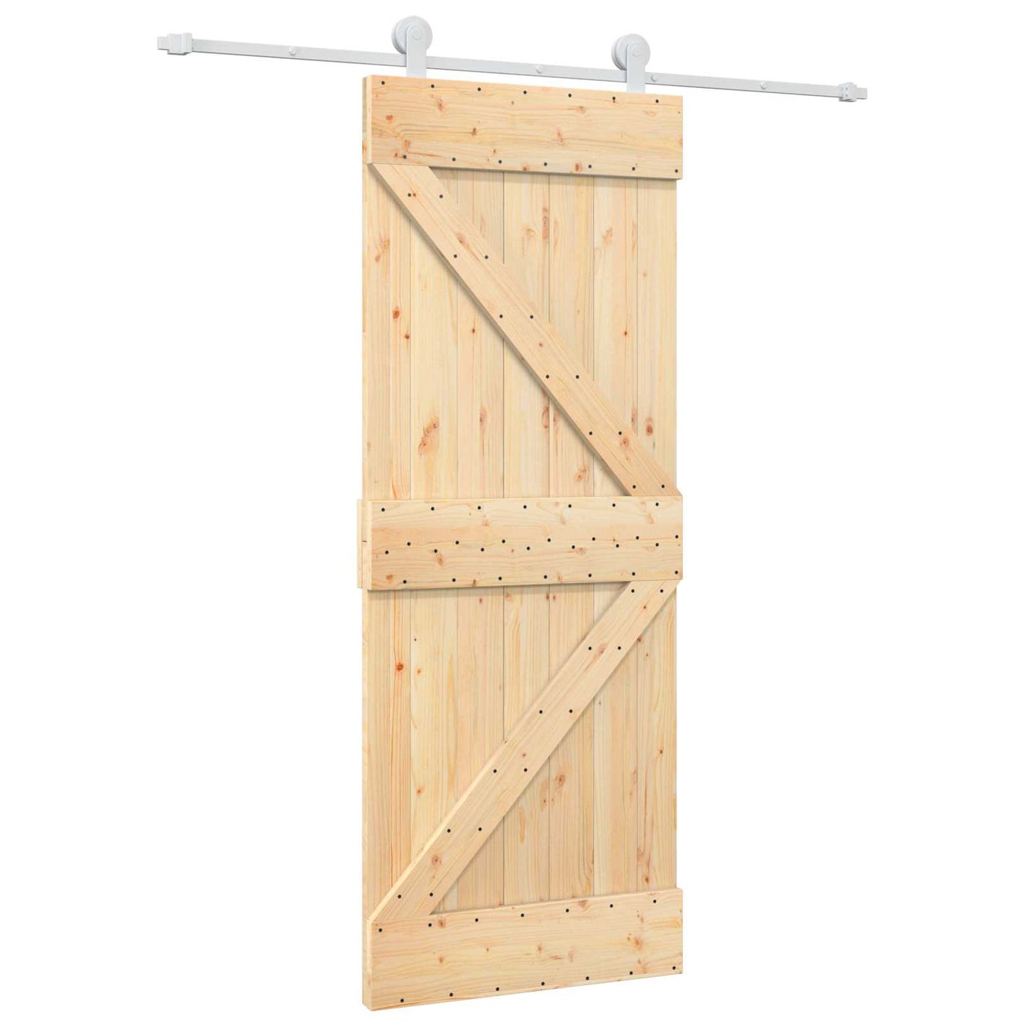 Schuifdeur Natuurlijk en Wit 80 x 210 cm Massief grenenhout