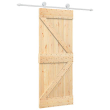 Schuifdeur Natuurlijk en Wit 80 x 210 cm Massief grenenhout