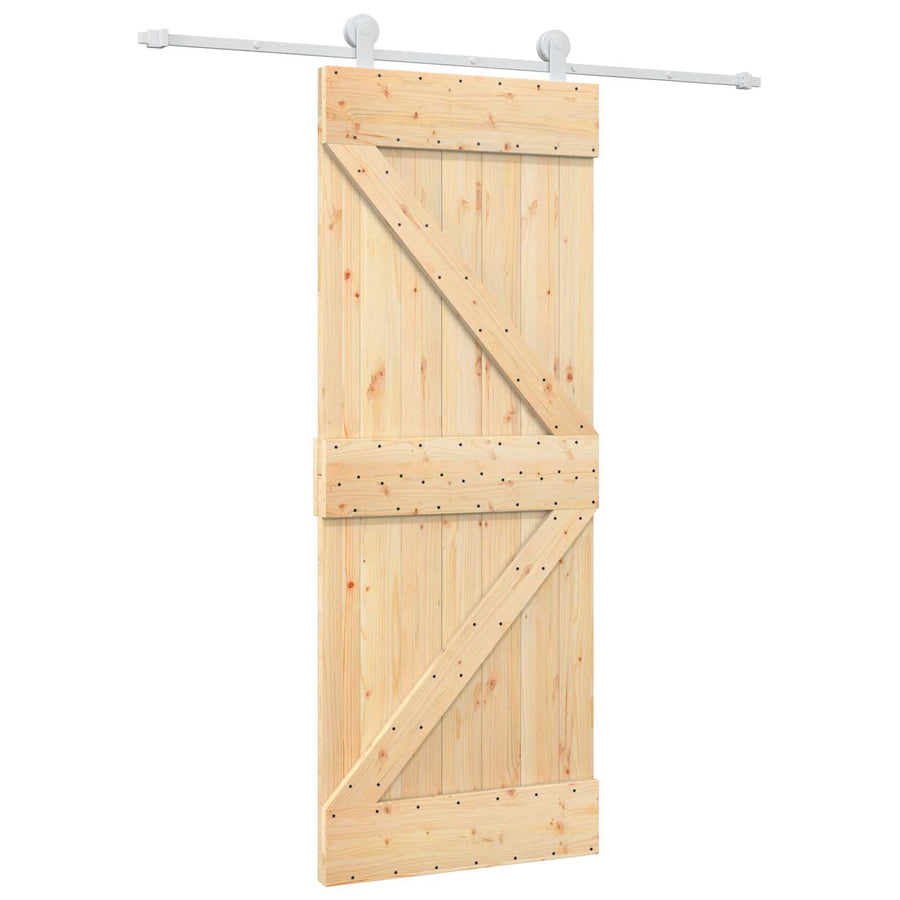 Schuifdeur Natuurlijk en Wit 80 x 210 cm Massief grenenhout
