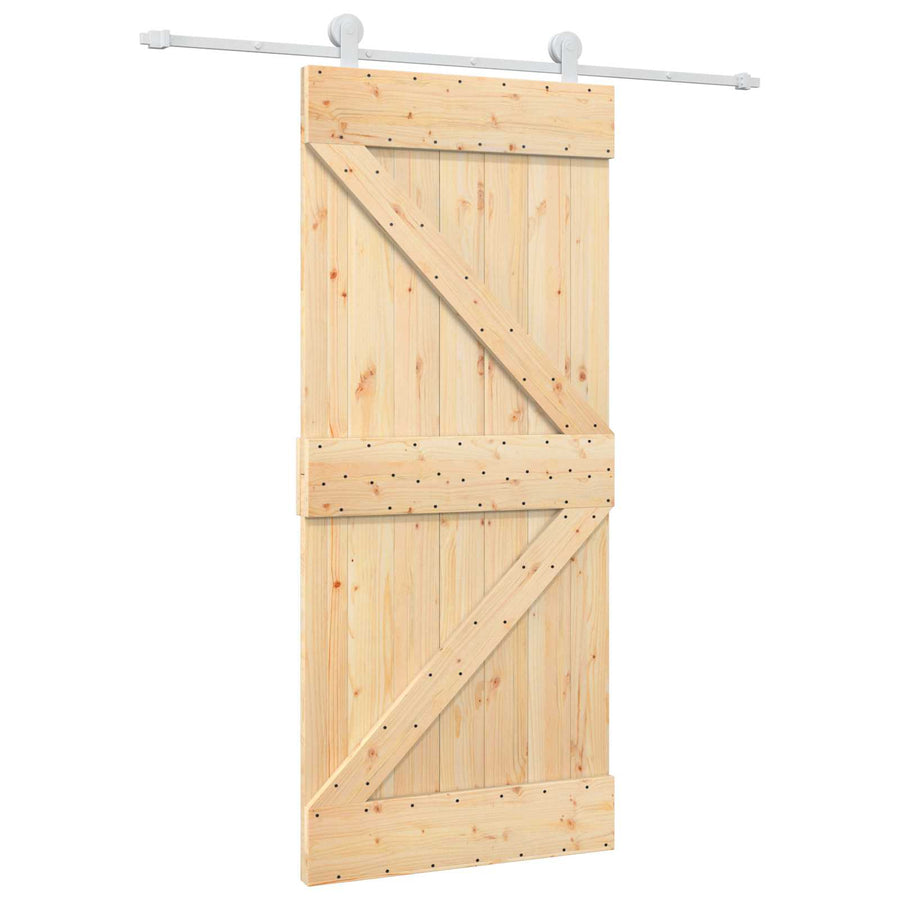 Schuifdeur Natuurlijk en Wit 90 x 210 cm Massief grenenhout