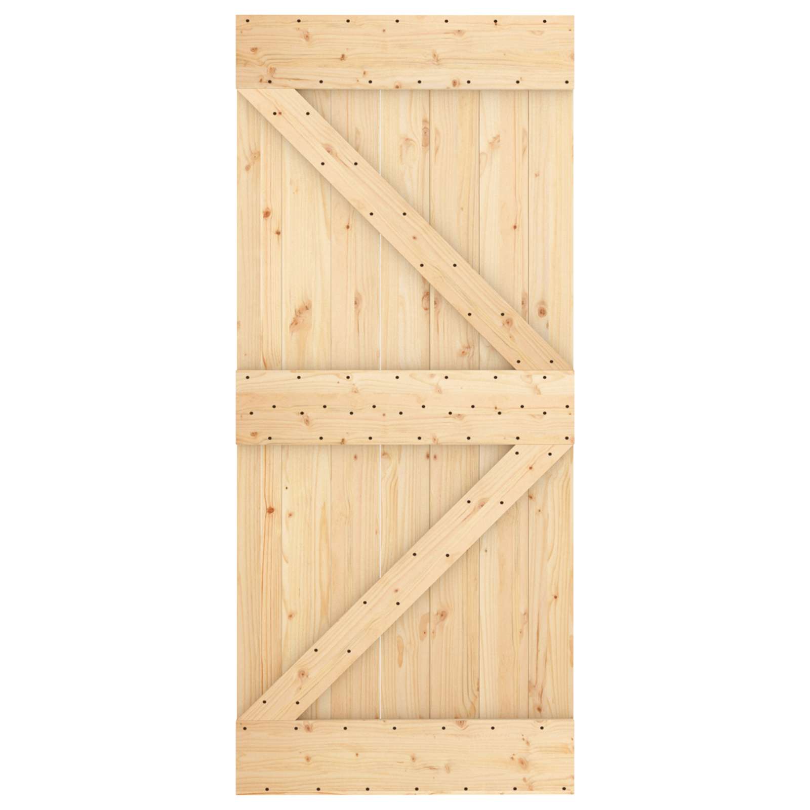 Schuifdeur Natuurlijk en Wit 90 x 210 cm Massief grenenhout