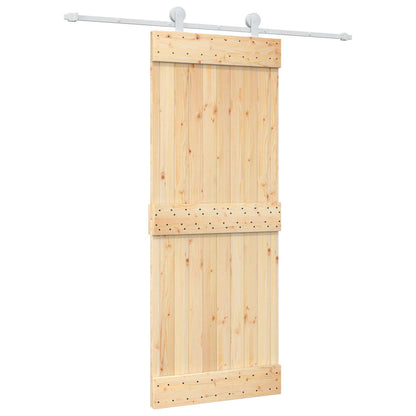 Schuifdeur Natuurlijk en Wit 80 x 210 cm Massief Grenenhout