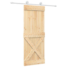 Schuifdeur Natuurlijk en Wit 80 x 210 cm Massief Grenenhout