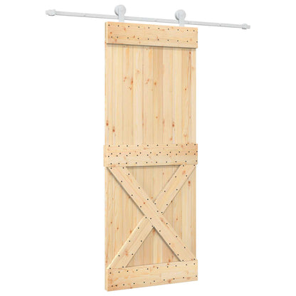 Schuifdeur Natuurlijk en Wit 80 x 210 cm Massief Grenenhout