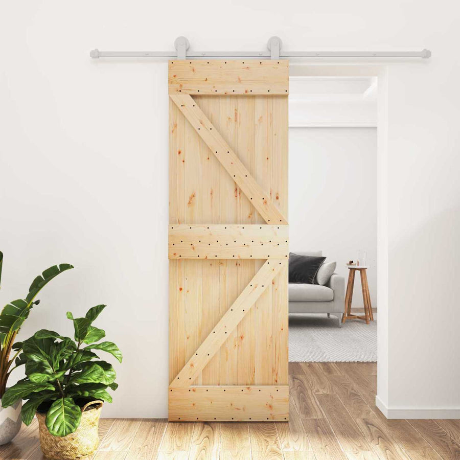 Schuifdeur Natuurlijk en Wit 70 x 210 cm Massief Grenenhout