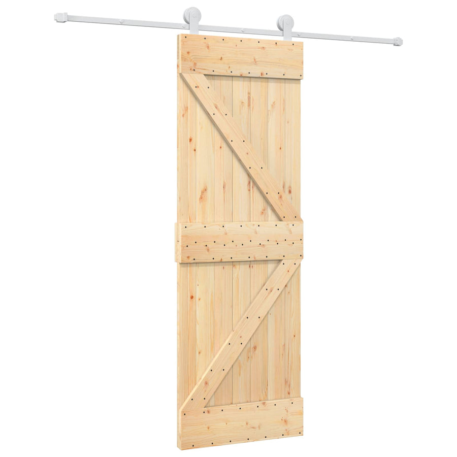 Schuifdeur Natuurlijk en Wit 70 x 210 cm Massief Grenenhout