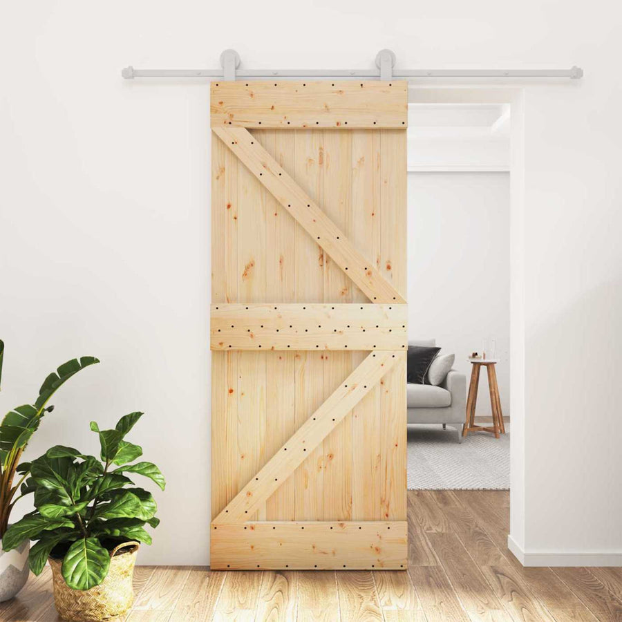 Schuifdeur Natuurlijk en Wit 85 x 210 cm Massief Grenenhout