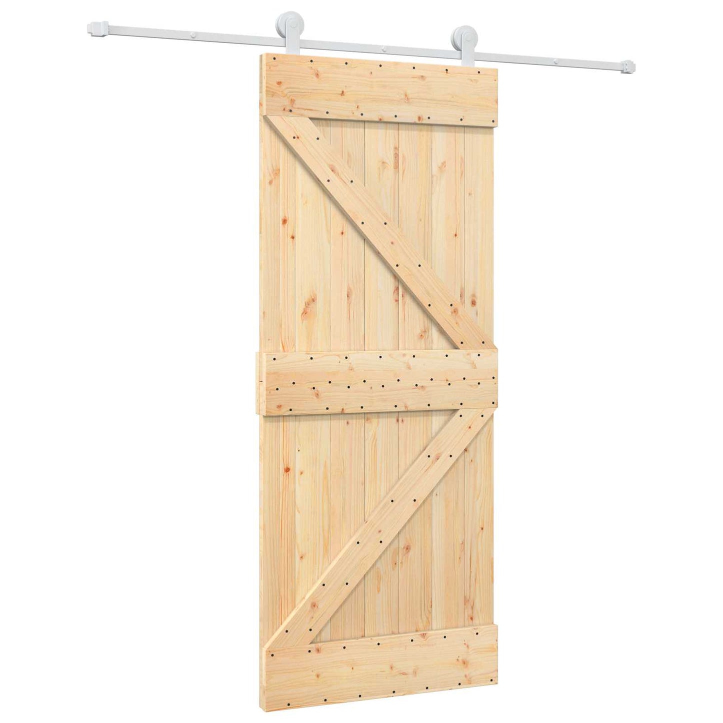 Schuifdeur Natuurlijk en Wit 85 x 210 cm Massief Grenenhout