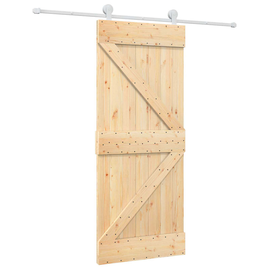Schuifdeur Natuurlijk en Wit 85 x 210 cm Massief Grenenhout