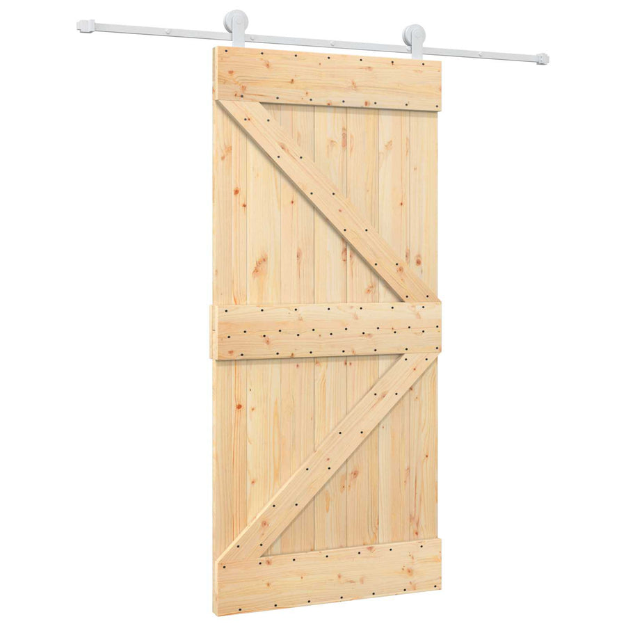Schuifdeur Natuurlijk en Wit 95 x 210 cm Massief Grenenhout