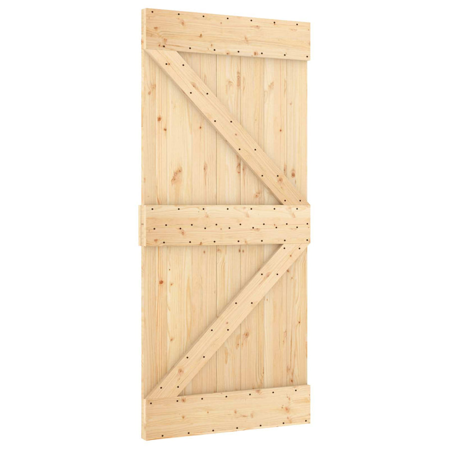Schuifdeur Natuurlijk en Wit 95 x 210 cm Massief Grenenhout