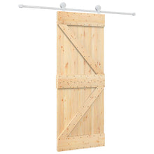 Schuifdeur Natuurlijk en Wit 80 x 210 cm Massief grenenhout