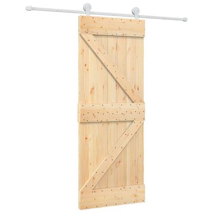 Schuifdeur Natuurlijk en Wit 80 x 210 cm Massief grenenhout