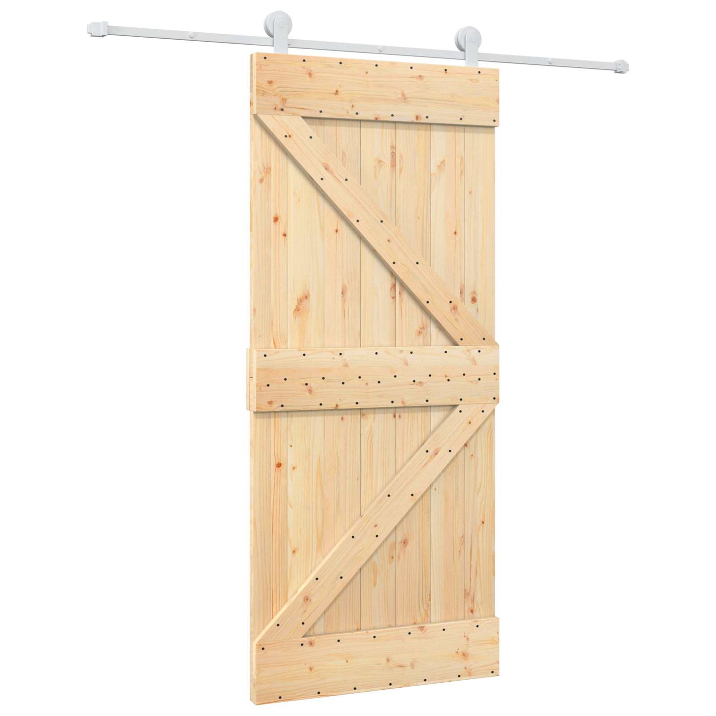 Schuifdeur Natuurlijk en Wit 90 x 210 cm Massief grenenhout
