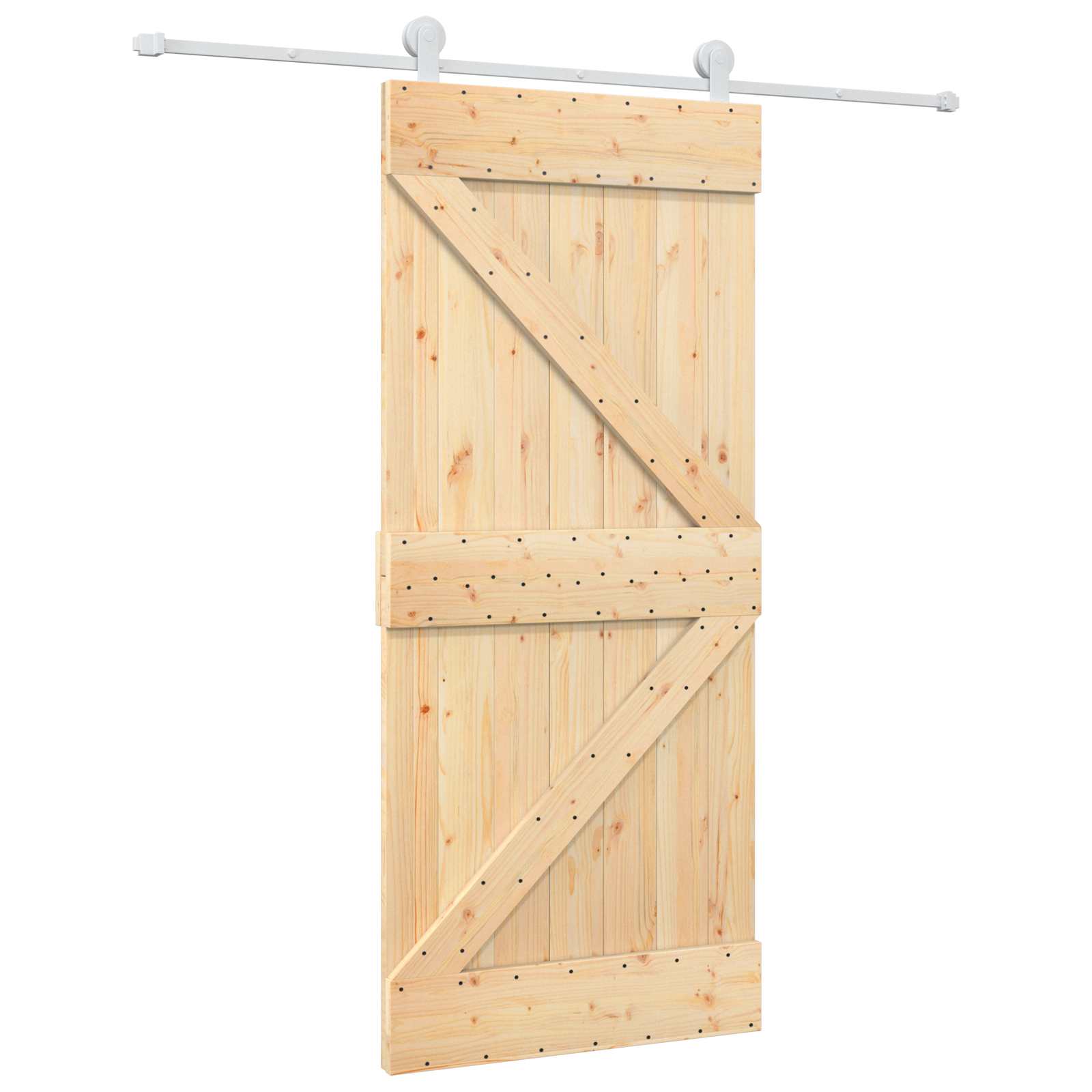 Schuifdeur Natuurlijk en Wit 90 x 210 cm Massief grenenhout