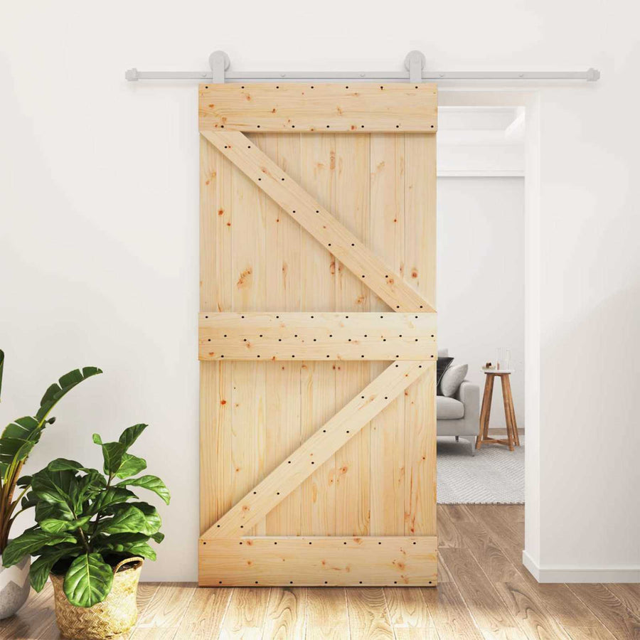 Schuifdeur Natuurlijk en Wit 100 x 210 cm Massief grenenhout