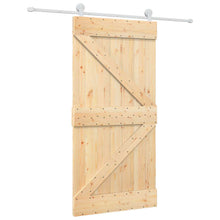 Schuifdeur Natuurlijk en Wit 100 x 210 cm Massief grenenhout