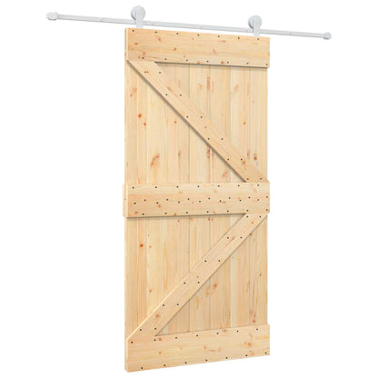 Schuifdeur Natuurlijk en Wit 100 x 210 cm Massief grenenhout