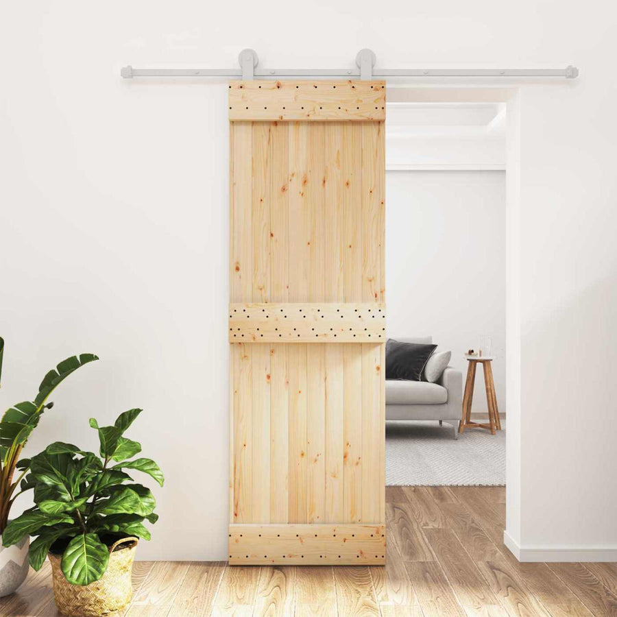 Schuifdeur Natuurlijk en Wit 70 x 210 cm Massief Grenenhout
