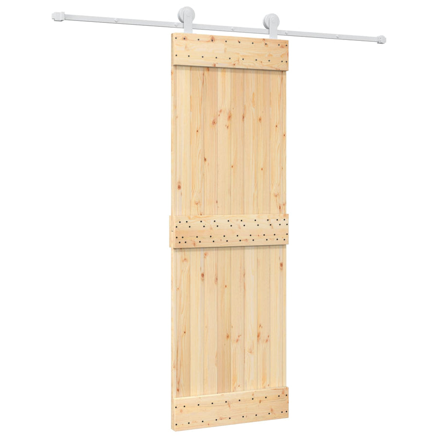 Schuifdeur Natuurlijk en Wit 70 x 210 cm Massief Grenenhout