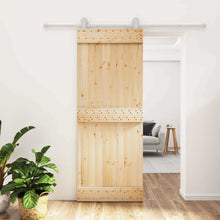 Schuifdeur Natuurlijk en Wit 80 x 210 cm Massief Grenenhout