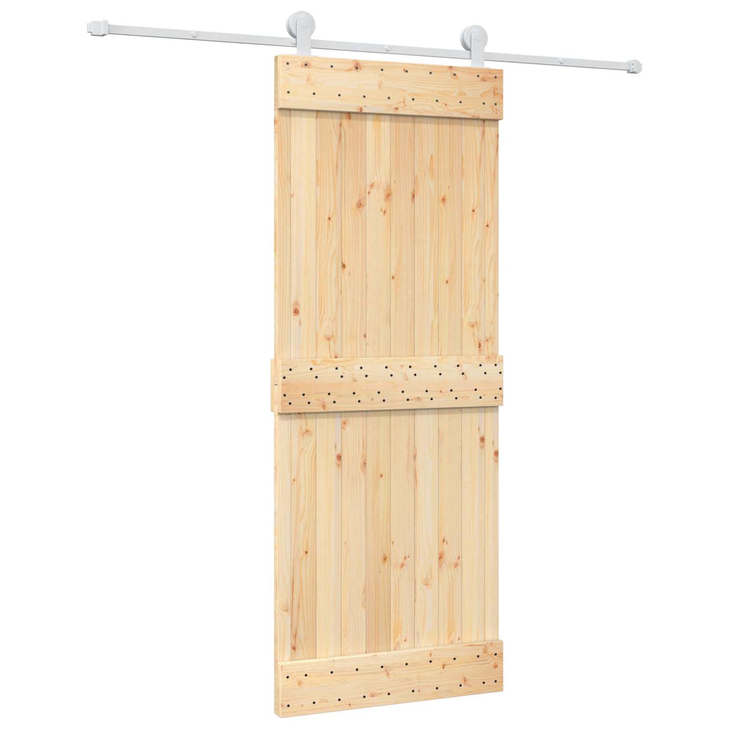 Schuifdeur Natuurlijk en Wit 80 x 210 cm Massief Grenenhout