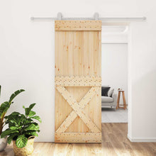 Schuifdeur Natuurlijk en Wit 80 x 210 cm Massief Grenenhout