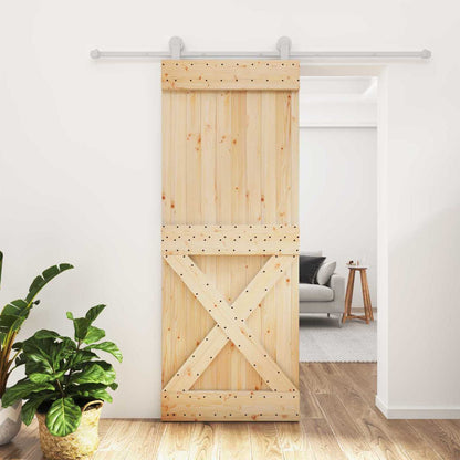 Schuifdeur Natuurlijk en Wit 80 x 210 cm Massief Grenenhout
