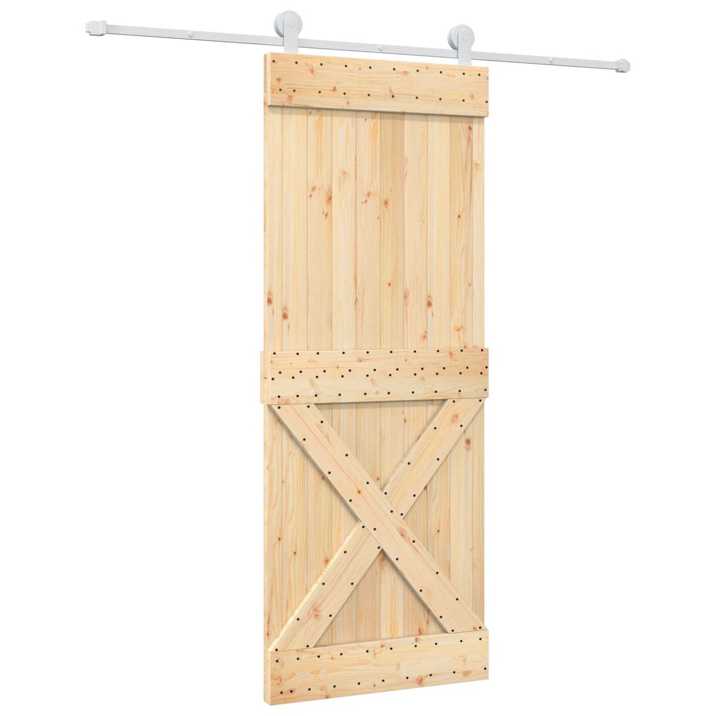 Schuifdeur Natuurlijk en Wit 80 x 210 cm Massief Grenenhout